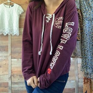 Cardio Couture maroon crop hoodie
